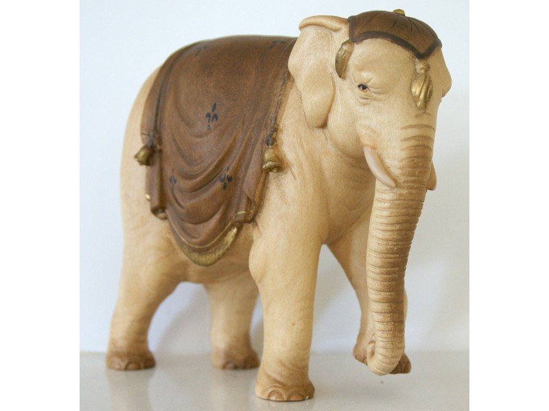 Elefant 18 cm mehrfärbig-gebeizt