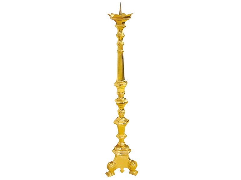 Kerzenleuchter Messing vergoldet, H: 80 cm